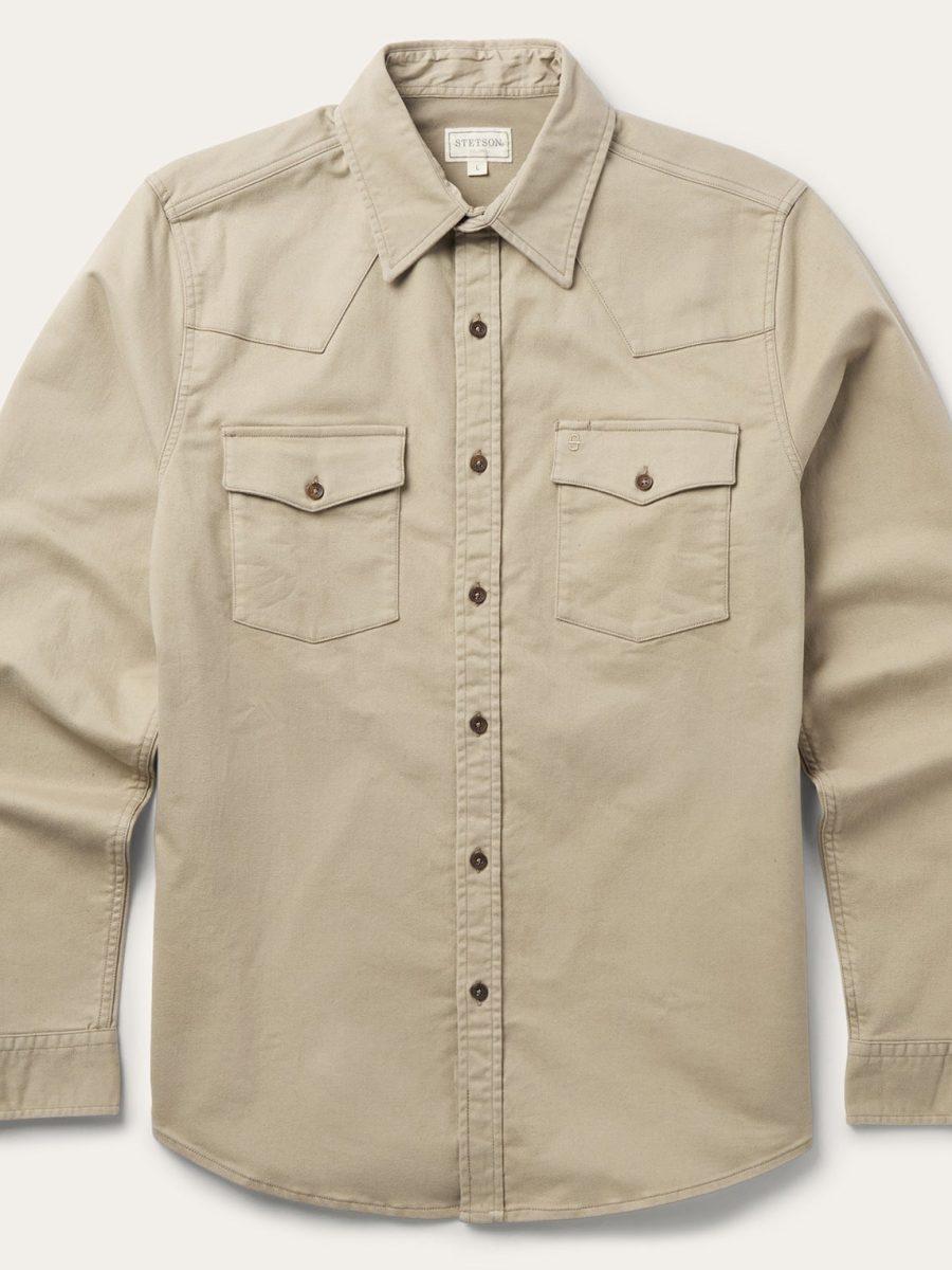 Brushed Twill Lined Shirt Jacket
