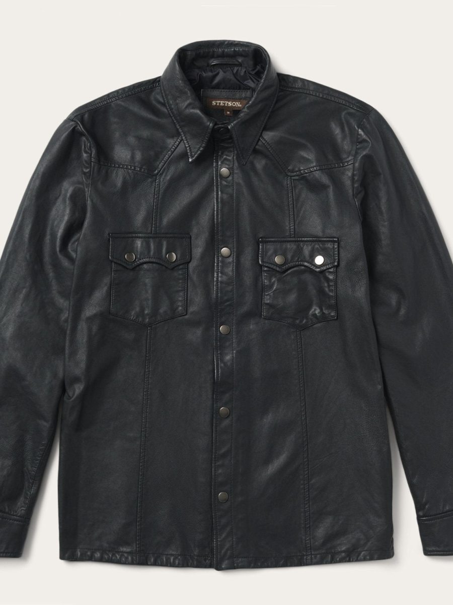 Leather Western Shirt Jacket