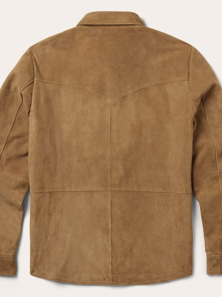 Suede Leather Shirt Jacket