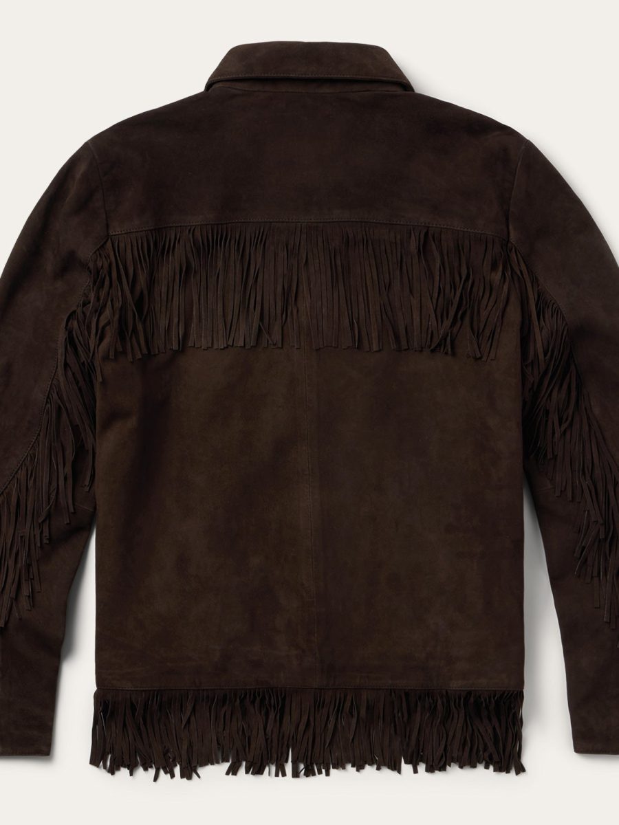 Two Pocket Fringe Suede Jacket