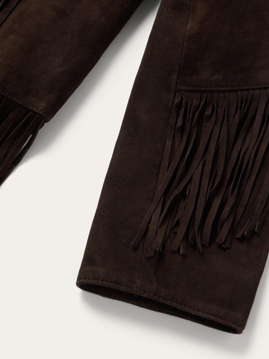 Two Pocket Fringe Suede Jacket