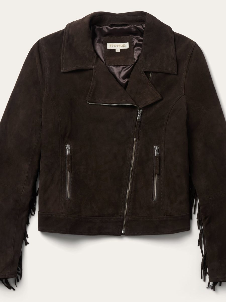 Suede Fringe Motorcycle Jacket