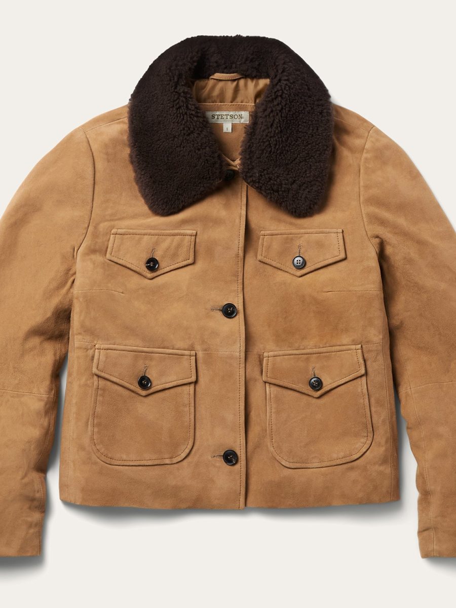 Suede Shearling Cropped Jacket
