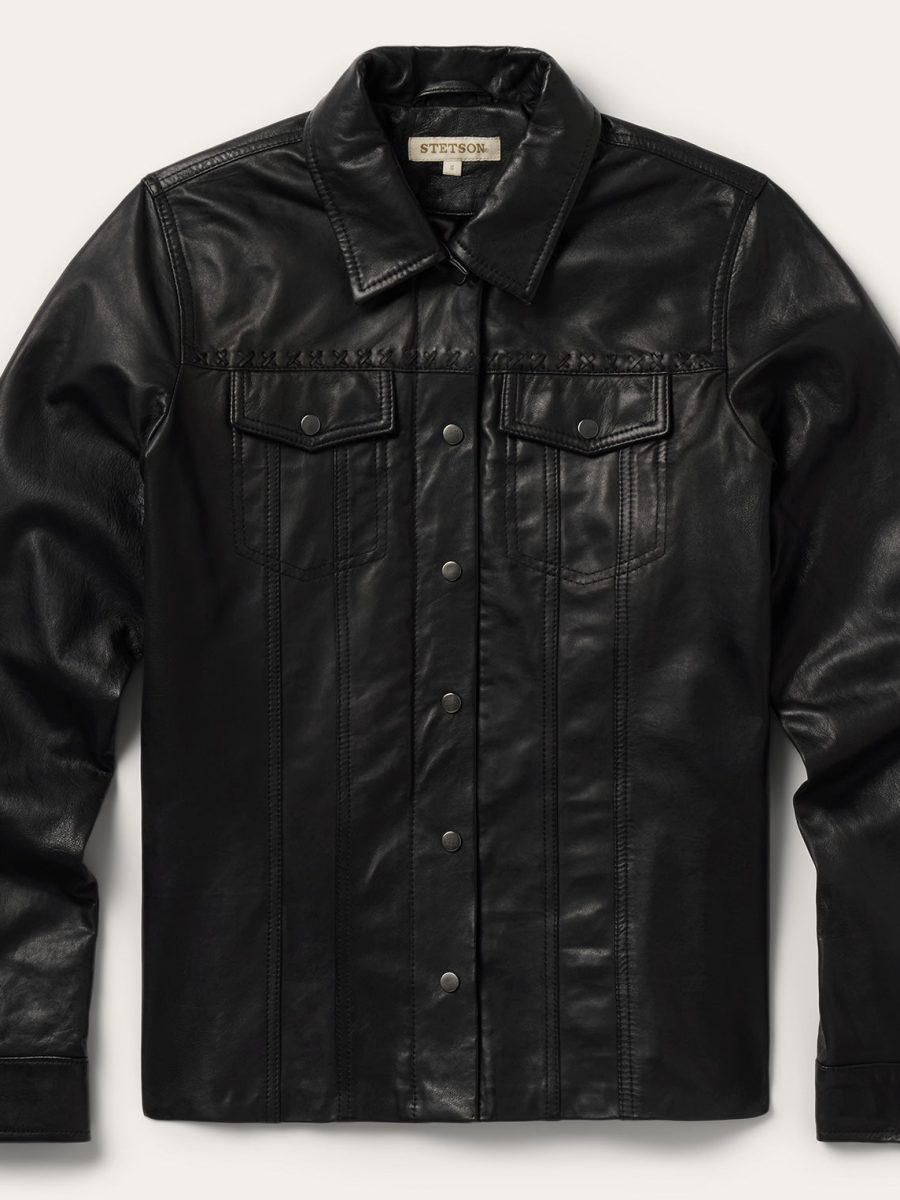 Western Leather Jean Jacket