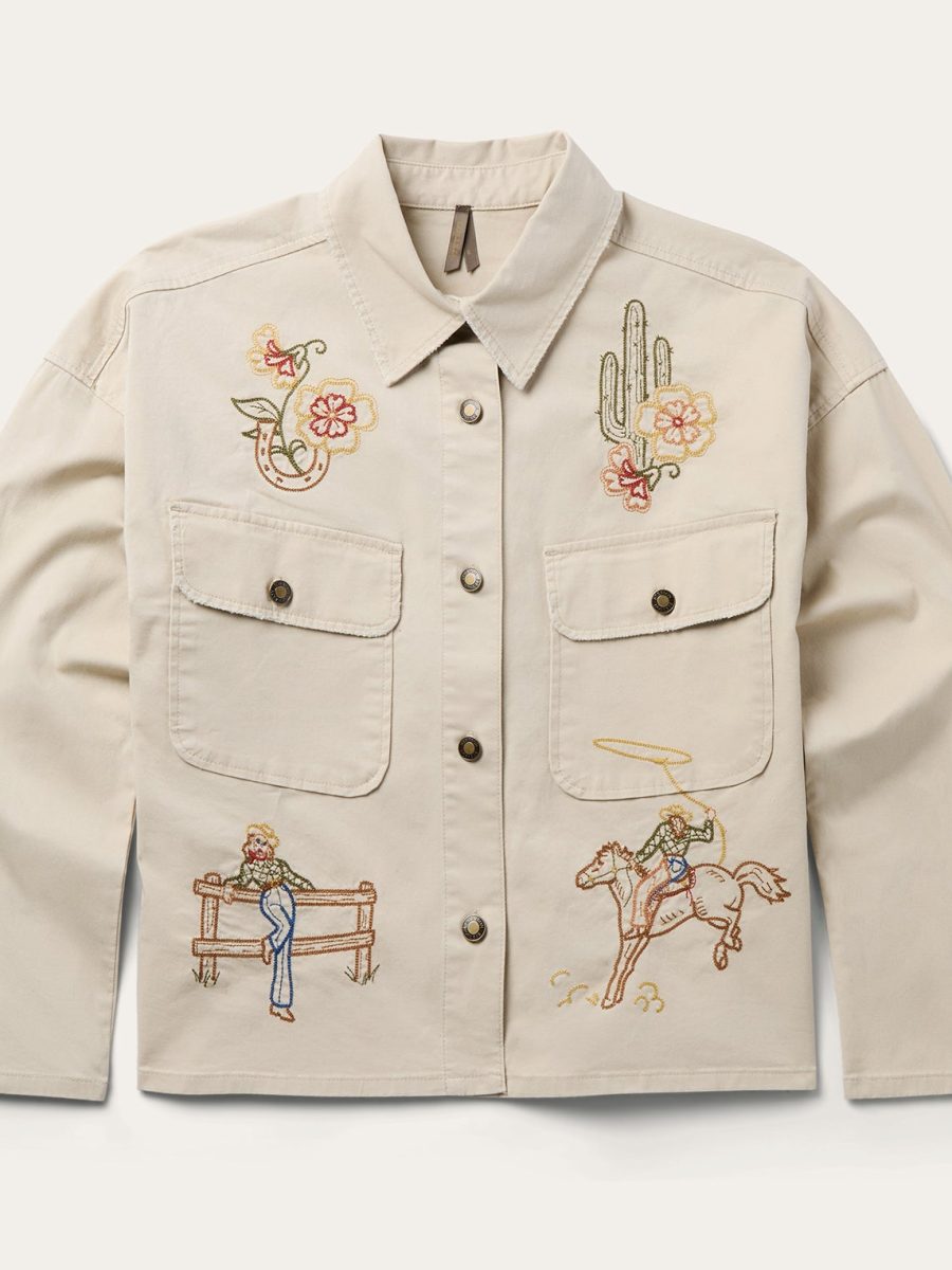 Embroidered Canvas Utility Jacket