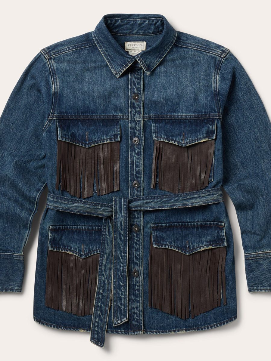 Dark Denim Fringe Jacket