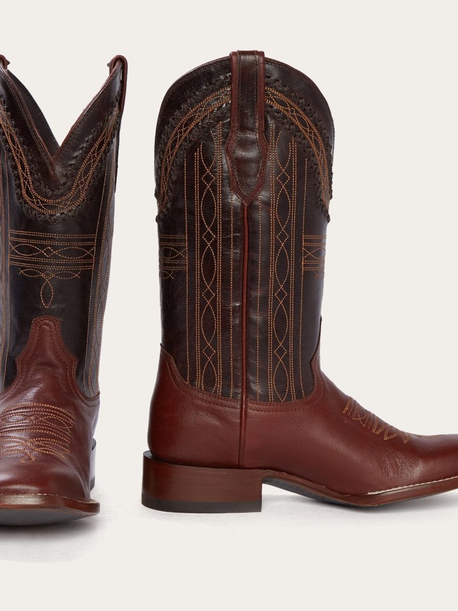 Denver Brown Goat Hand Stitched Cowboy Boot