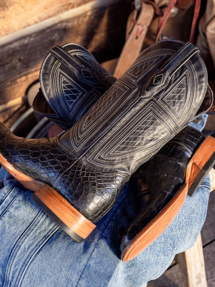 Black Falls Alligator Cowboy Boot