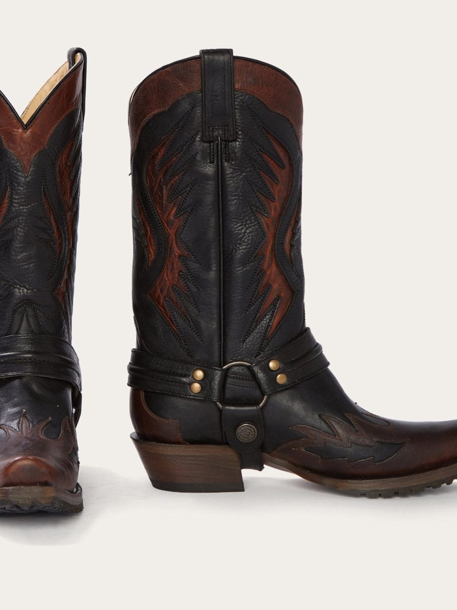 Biker Outlaw Oiled Leather Cowboy Boot