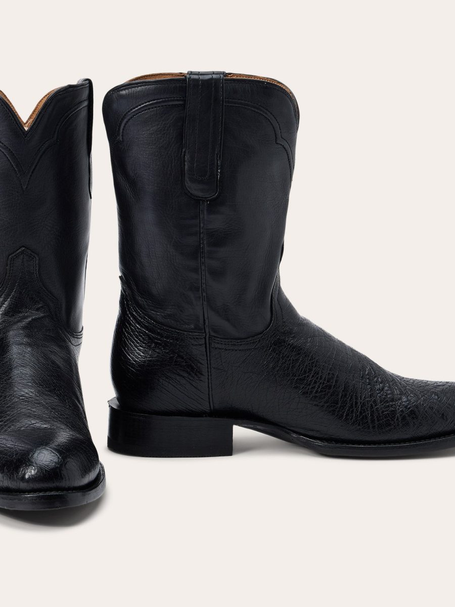 Clay Smooth Ostrich Roper Boots
