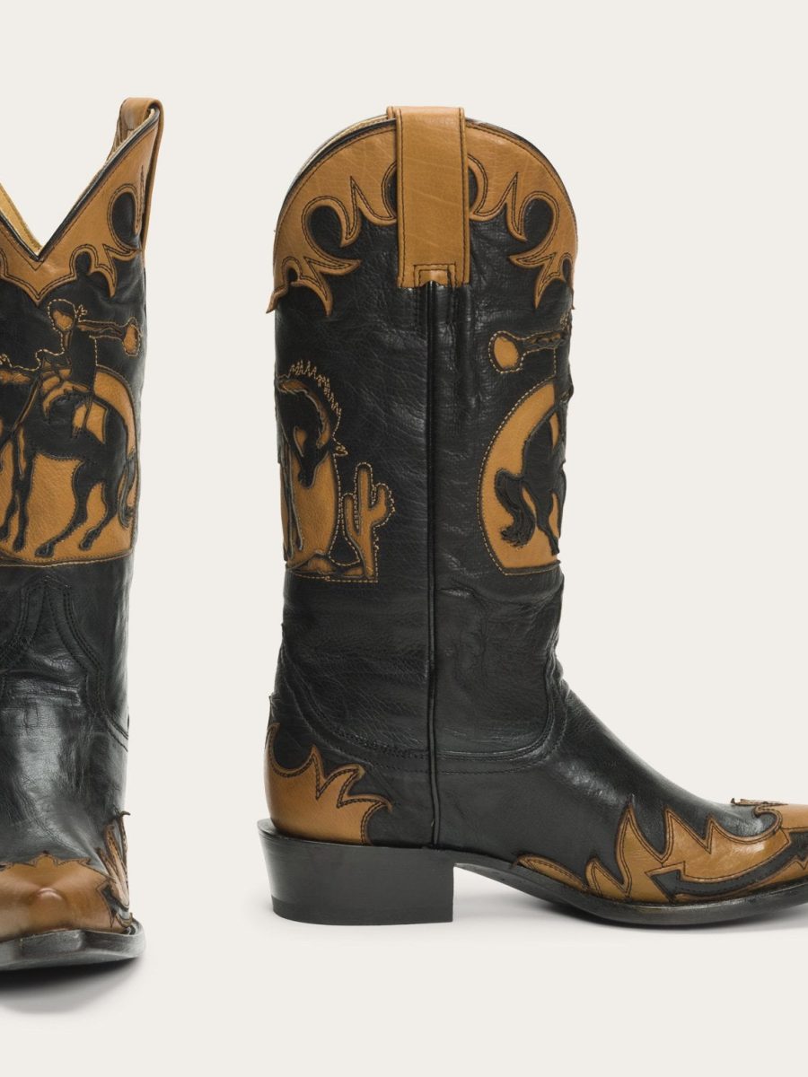 Faye Cowgirl & Horse Underlay Leather Boot