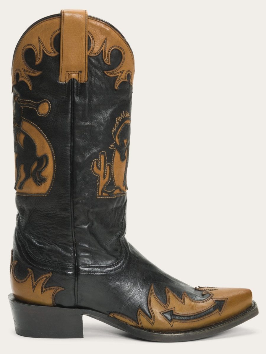 Faye Cowgirl & Horse Underlay Leather Boot