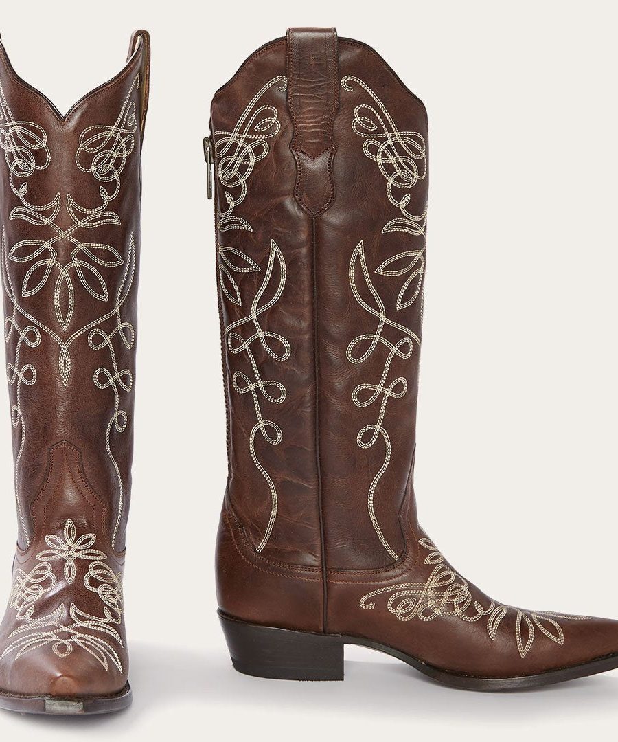 Adeline Burnished Brown Back Zip Cowboy Boot