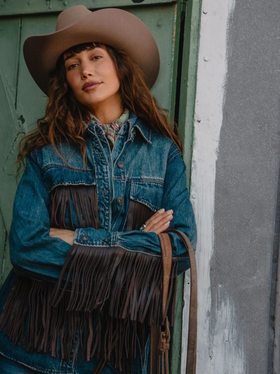 Dark Denim Fringe Jacket