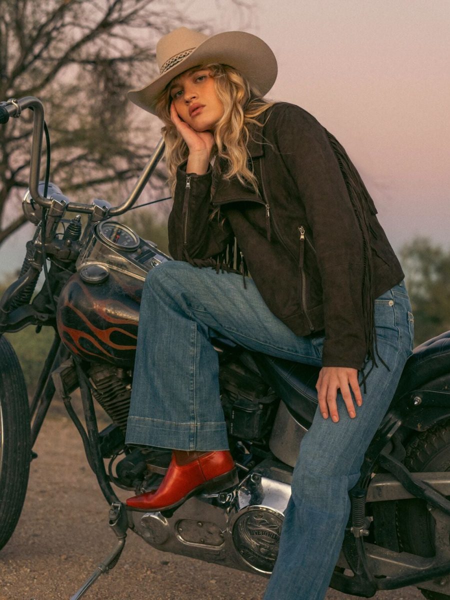 Suede Fringe Motorcycle Jacket