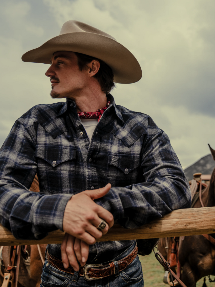 Brushed Twill Plaid Western Shirt