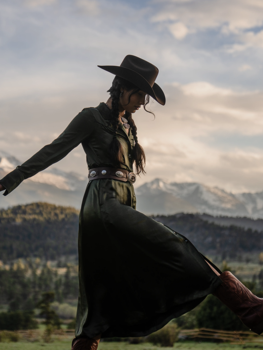 Satin Western Dress