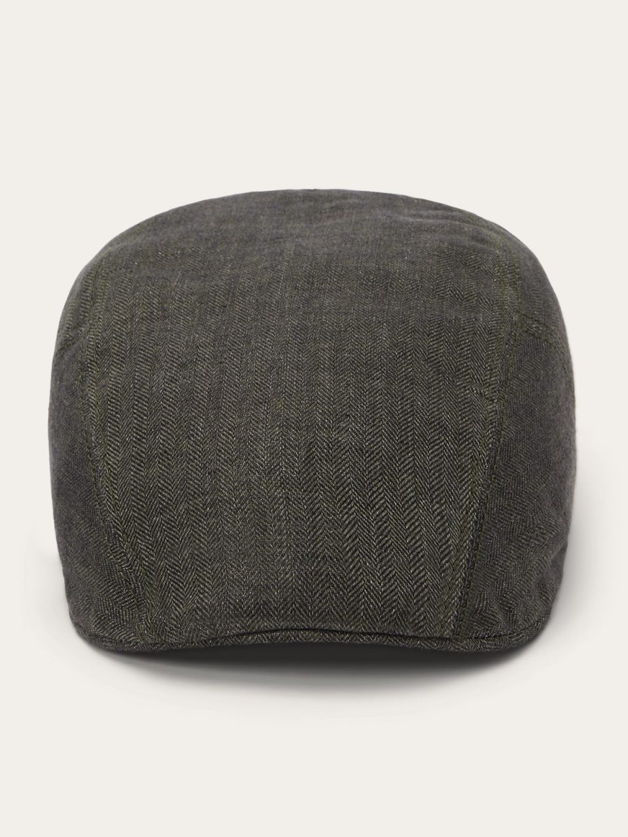 Herringbone Linen Ivy Cap