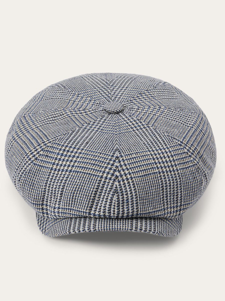 Glen Check Silk/Cotton 8-Panel Cap