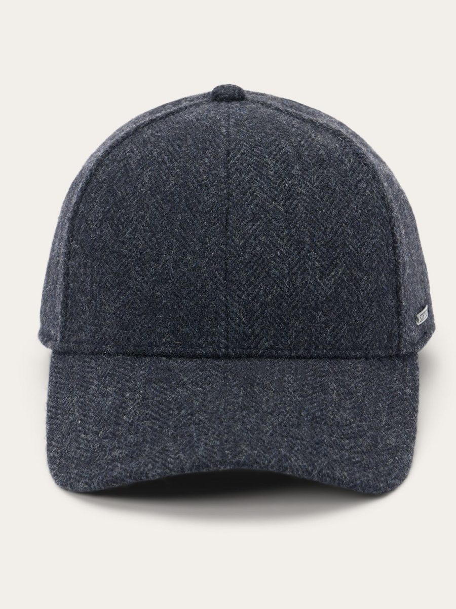 Wool Herringbone Baseball Cap