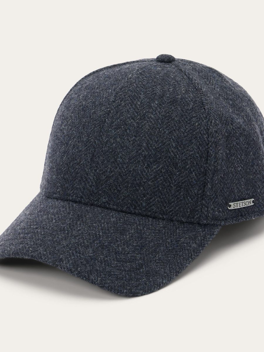 Wool Herringbone Baseball Cap