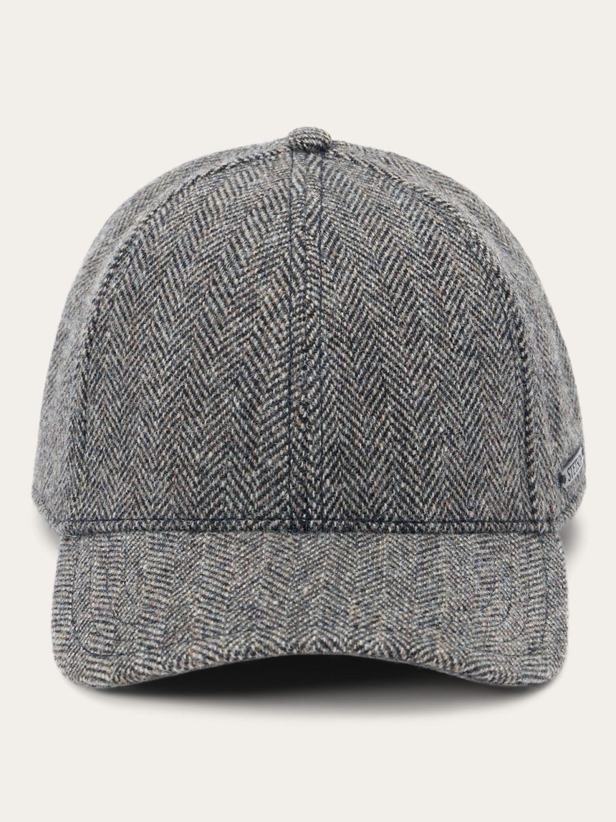Wool Herringbone Baseball Cap