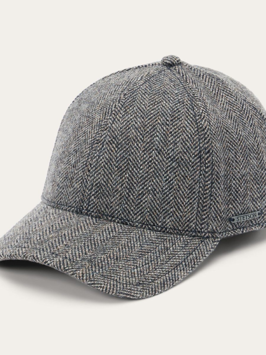 Wool Herringbone Baseball Cap