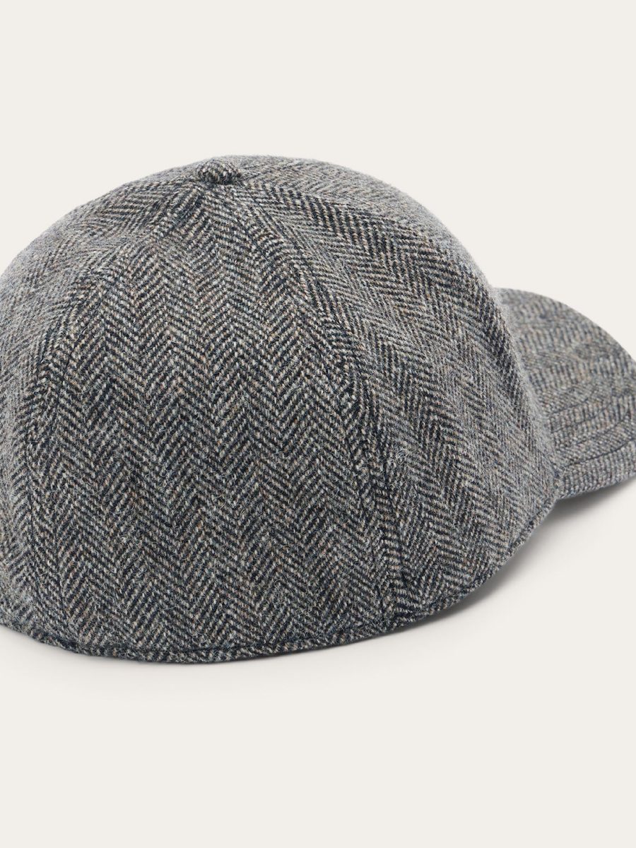 Wool Herringbone Baseball Cap