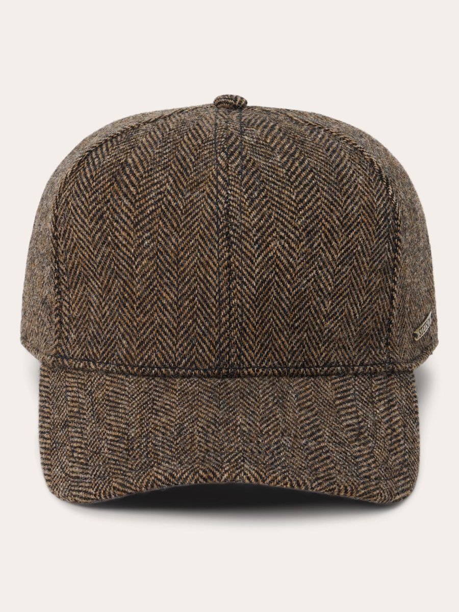 Wool Herringbone Baseball Cap