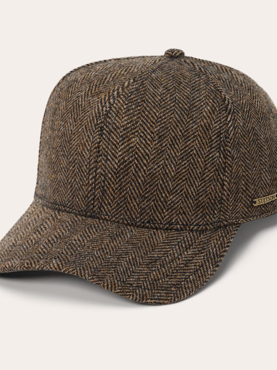 Wool Herringbone Baseball Cap
