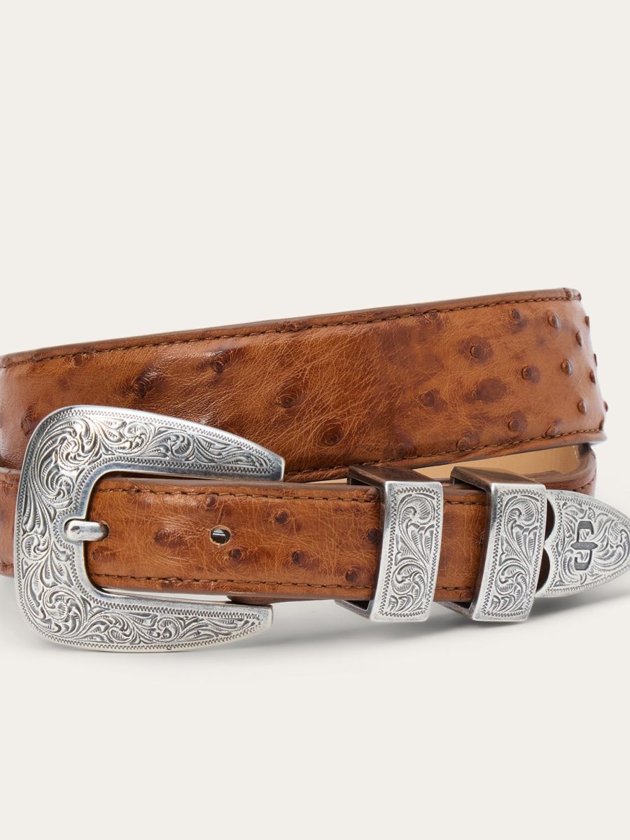 Ostrich Tapered Tab Belt