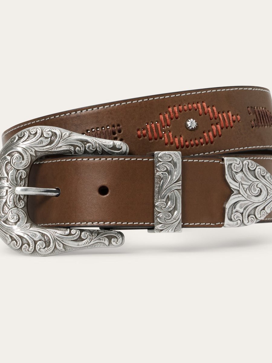 Tommy Bahama x Stetson Embroidered Leather Belt