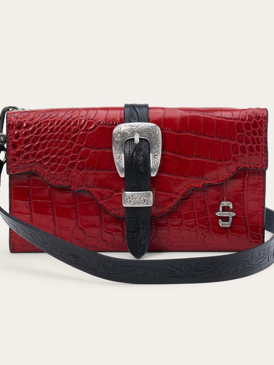 Croco Embossed Clutch Wallet