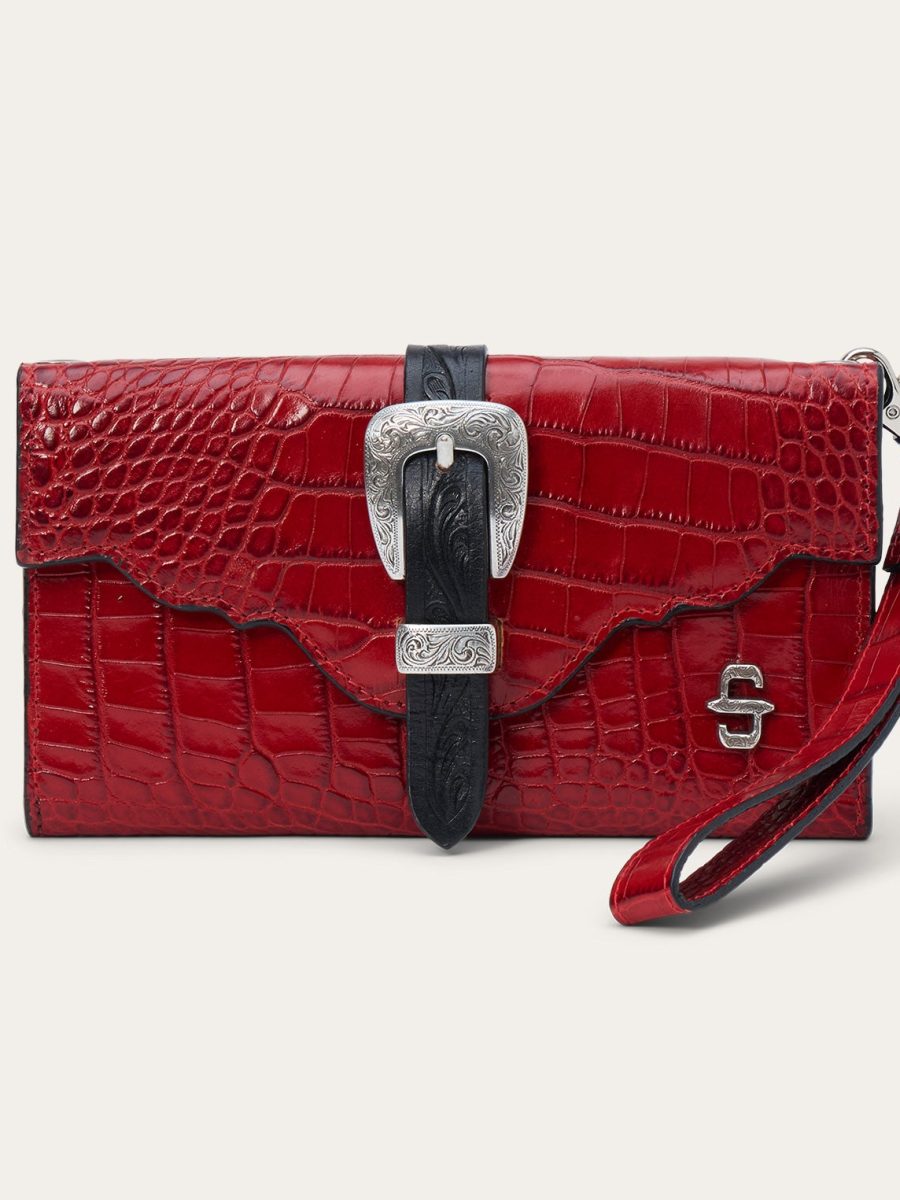 Croco Embossed Clutch Wallet