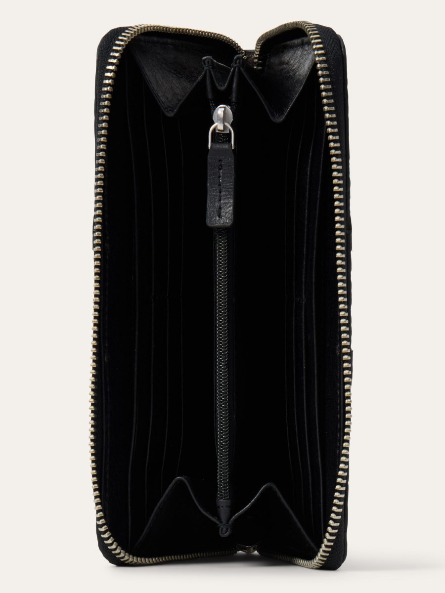 Hair-On-Hide Tooled Zip Wallet
