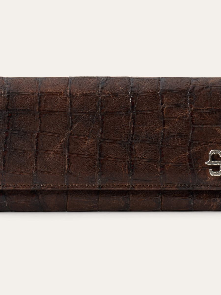 Croco Embossed Front Flap Wallet
