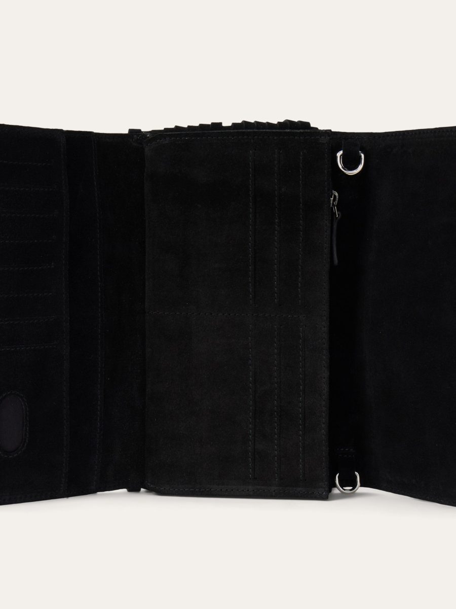 Spiral Suede Fringed Clutch