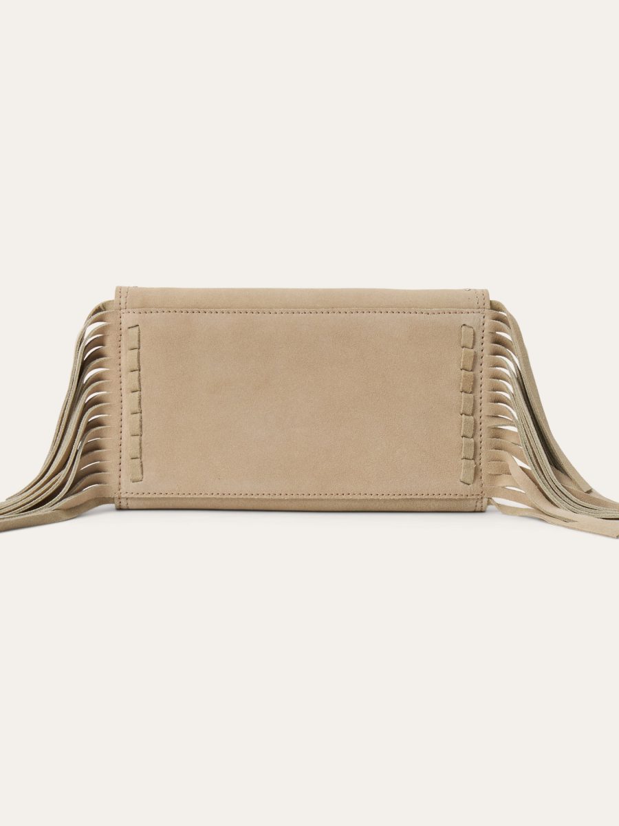 Spiral Suede Fringed Clutch