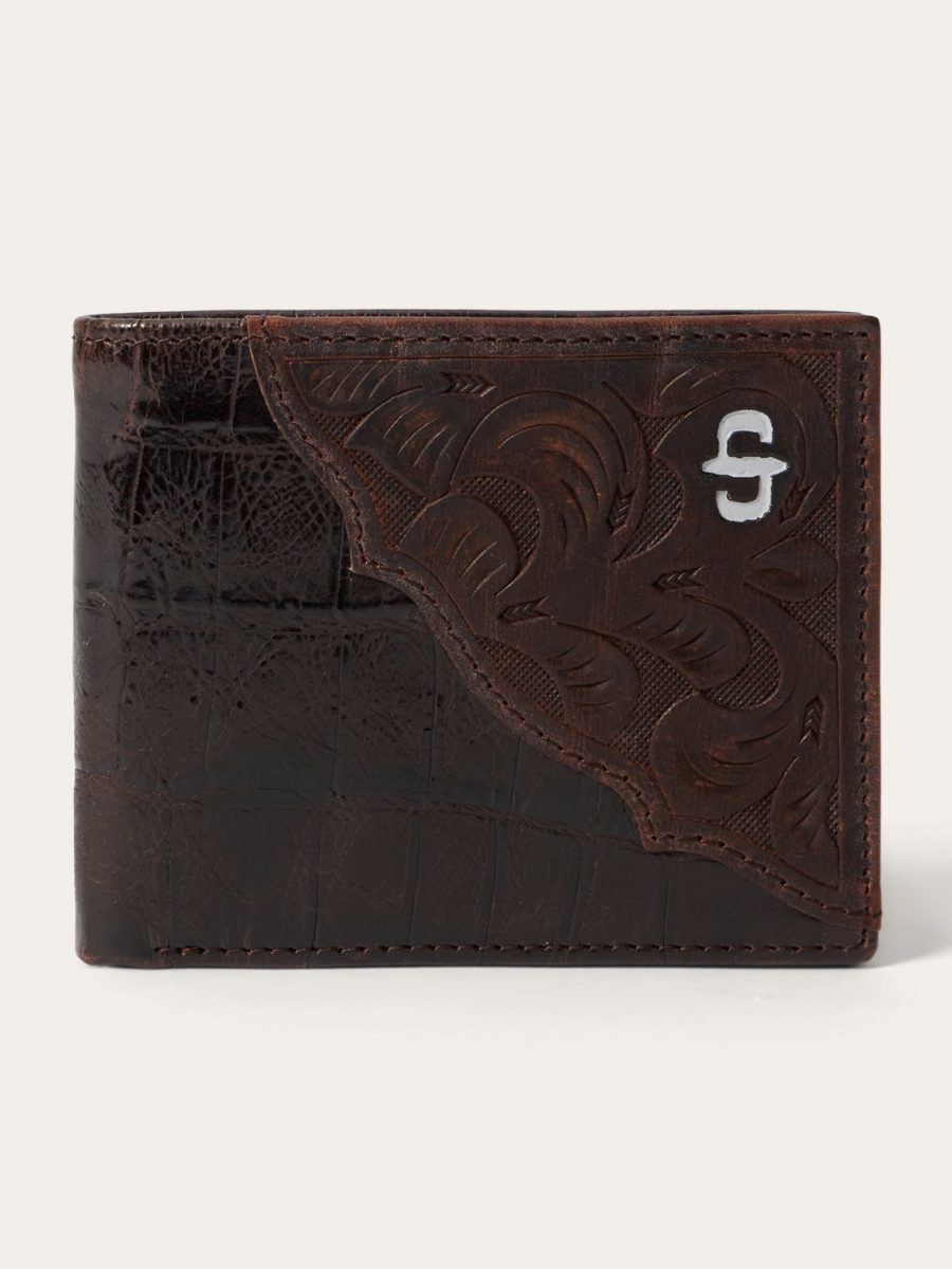Tooled Embossed Croco Bi-Fold Wallet