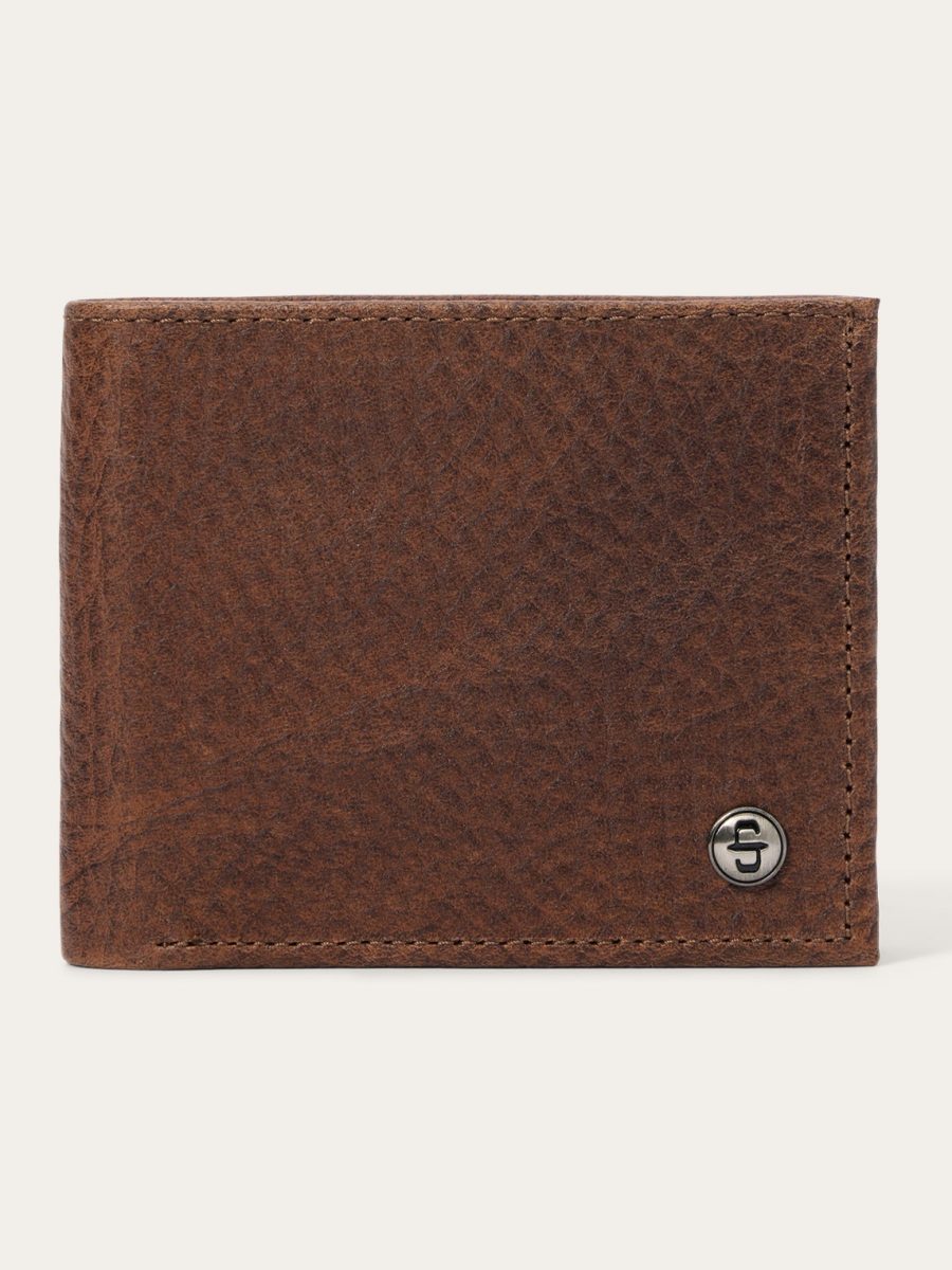 Bison Leather Stetson Rivet Bi-Fold Wallet