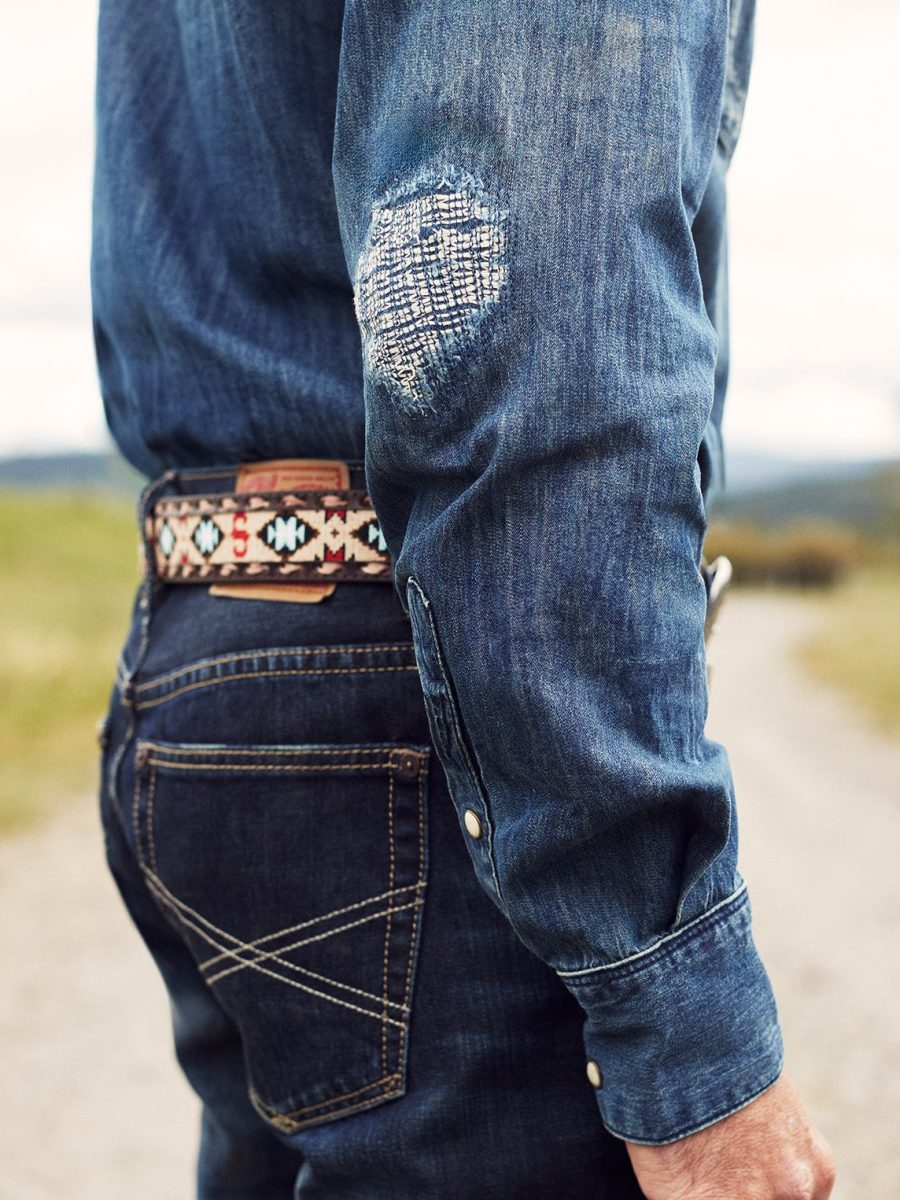 Embroidered Tooled Tab Belt