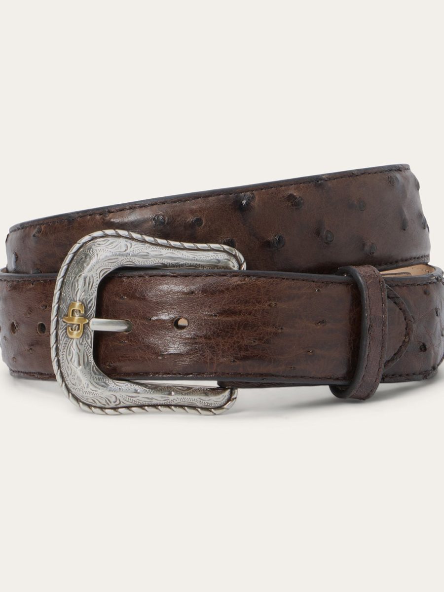 Ostrich Western Tab Belt