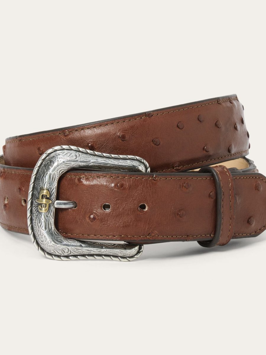 Ostrich Western Tab Belt