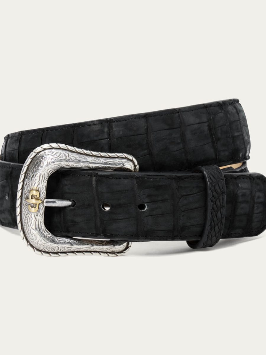 Matte Caiman Western Tab Belt