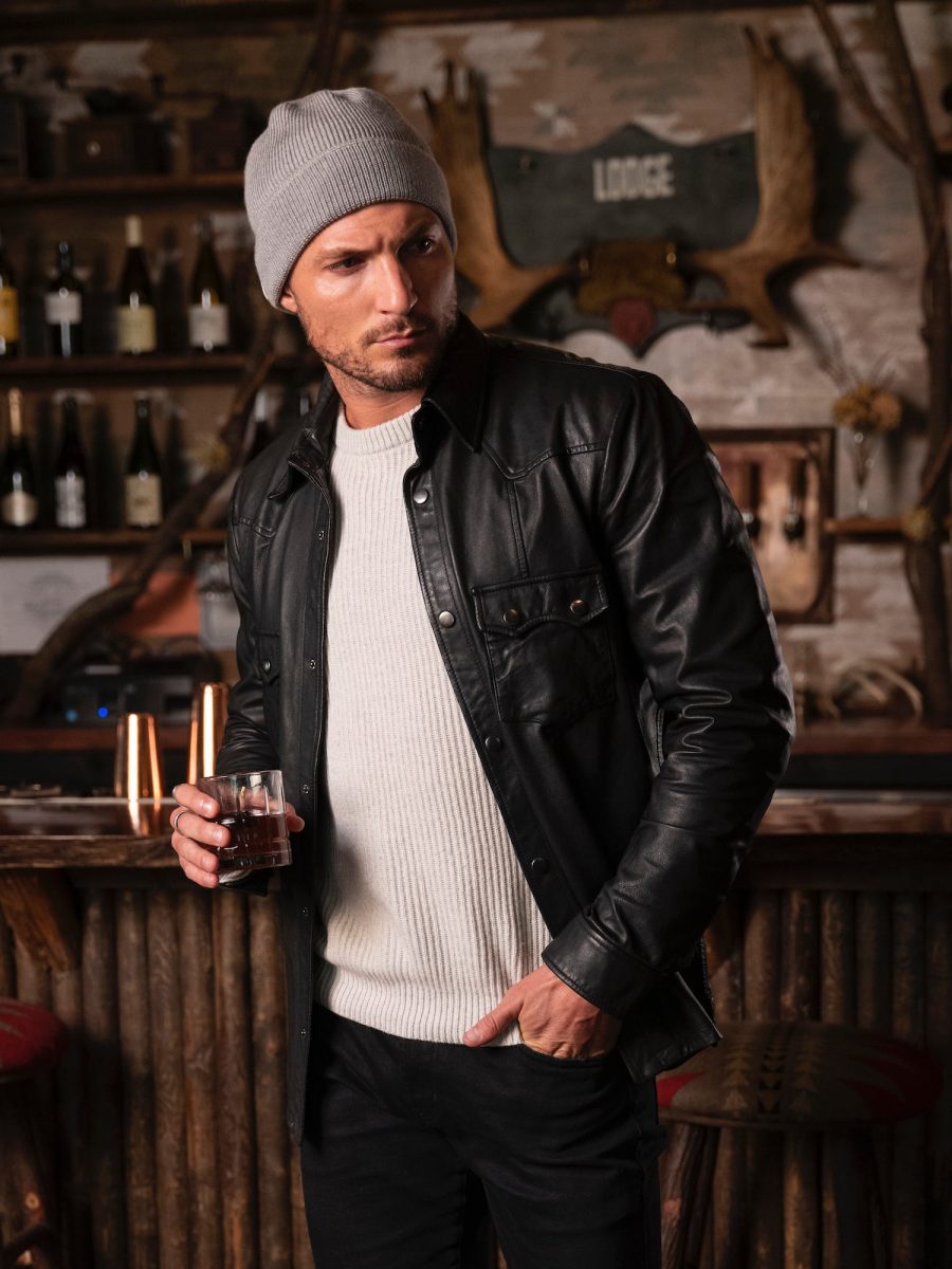 Leather Western Shirt Jacket