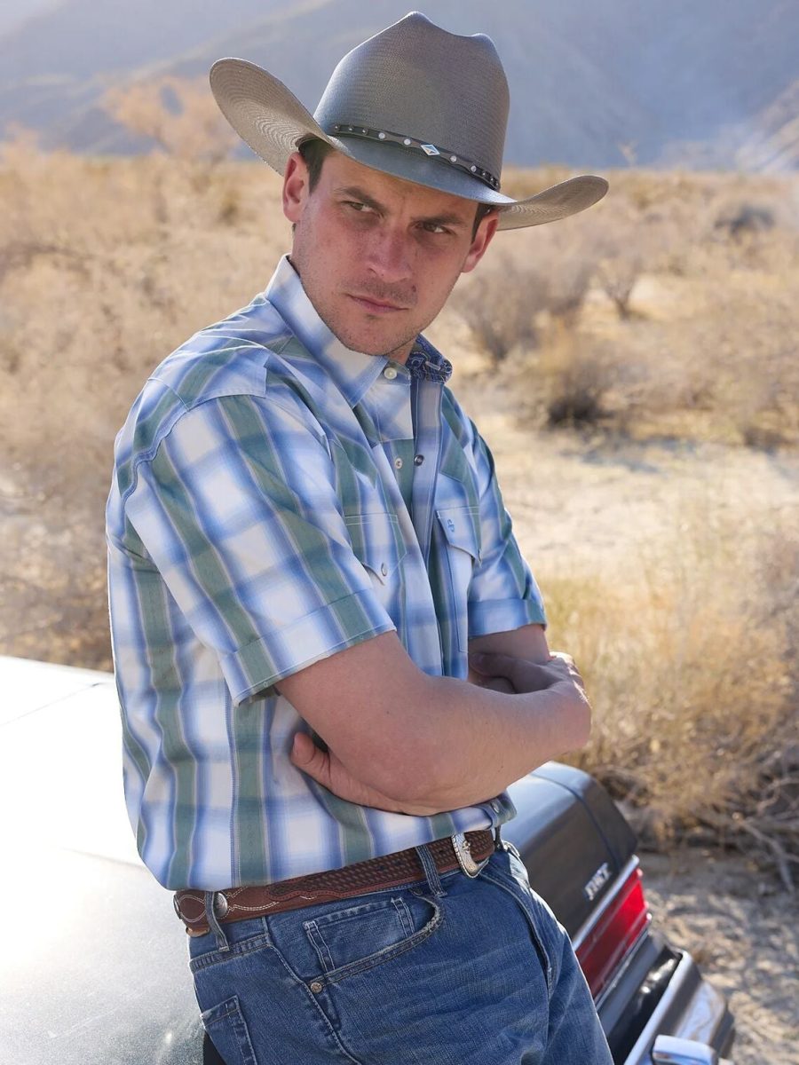 Moss Plaid Short-Sleeve Western Shirt