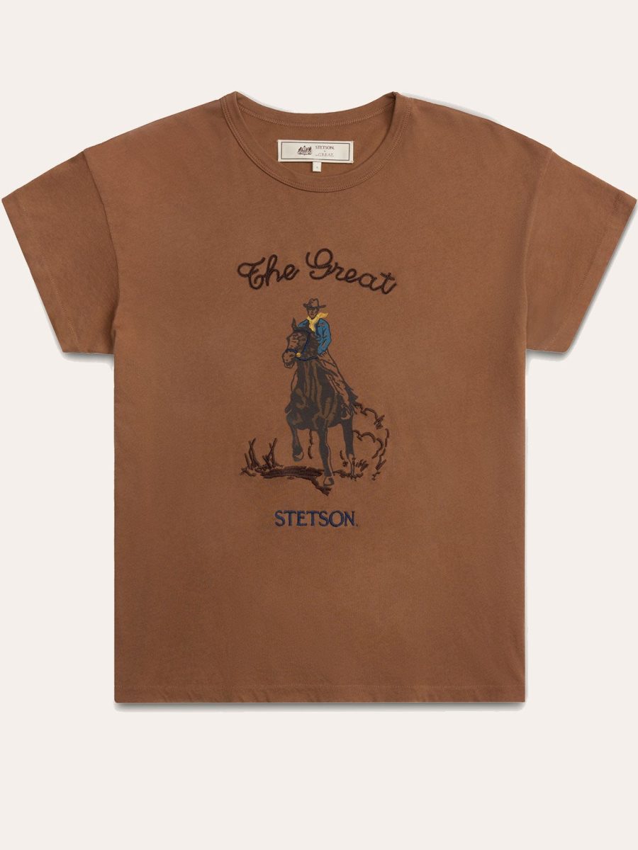 Stetson & THE GREAT. The Boxy Crew With Stetson Graphic
