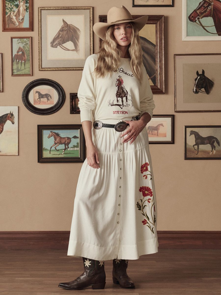 Stetson & THE GREAT. The Western Embroidered Highland Skirt